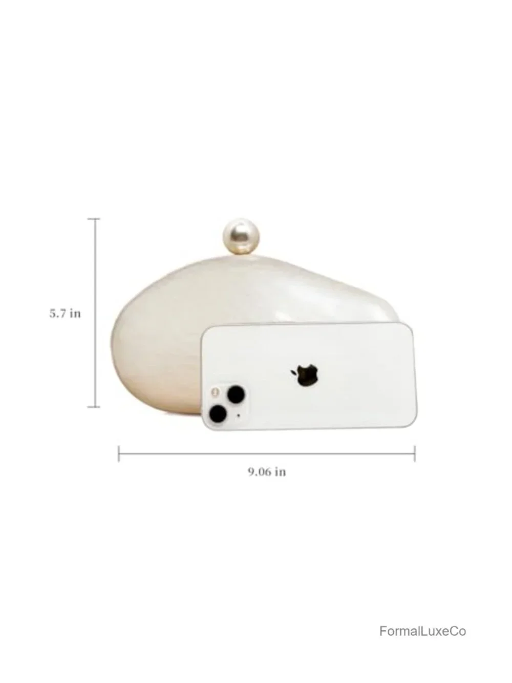 Acrylic Evening Clutch Purse with Pearl Chain Strap Shell Handbag
